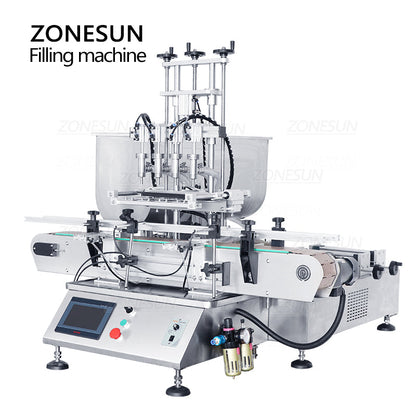 ZONESUN ZS-DTGT4T Pneumatic 4-Nozzle Paste Liquid Filling Machine