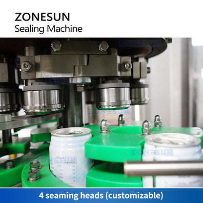 ZONESUN ZS-CFS18-4 Auto Liquid Can Isobaric Filling Sealing Machine