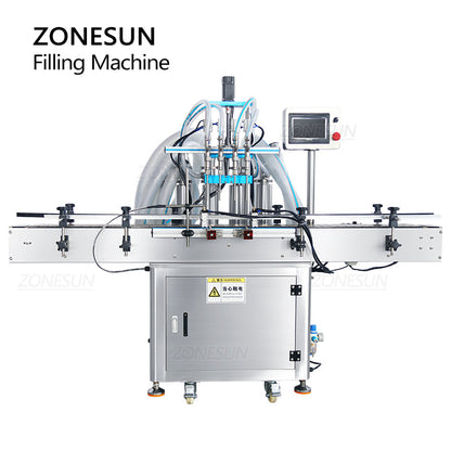 ZONESUN ZS‑SV4HS 4‑Nozzle Servo Piston Pump Liquid Filling Machine
