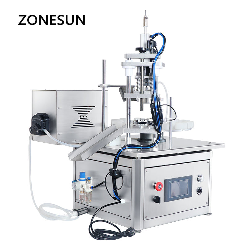 ZONESUN ZS-AFC1P Peristaltic Pump Liquid Filling & Capping Machine