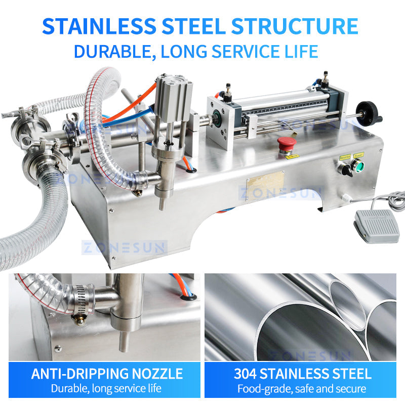 ZONESUN ZS‑YT1 Single‑Nozzle Pneumatic Liquid Filling Machine