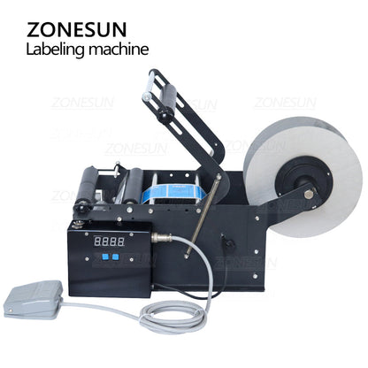 ZONESUN ZS-TB16P Electric Round Bottle Labeling Machine 160mm Width
