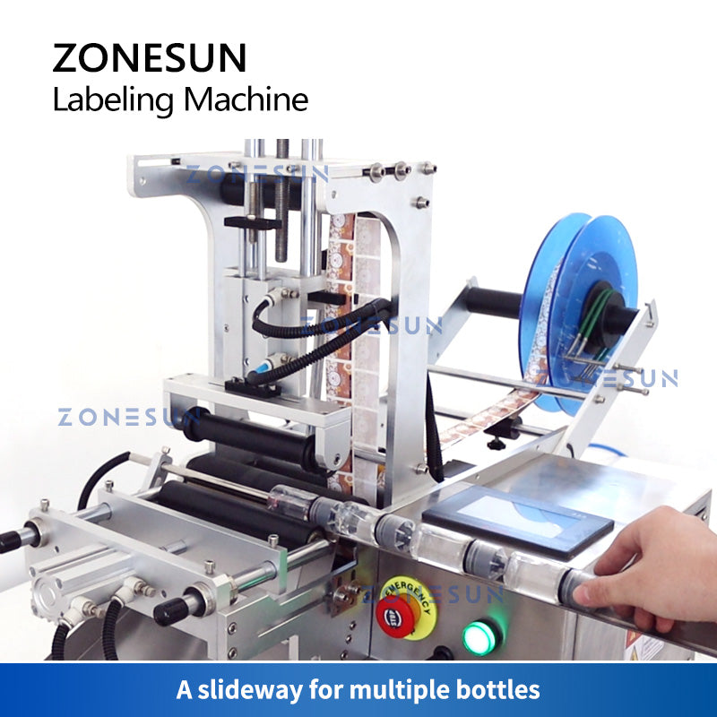 ZONESUN ZS-TB101 Slideway Round Bottle Labeling Machine with Slide