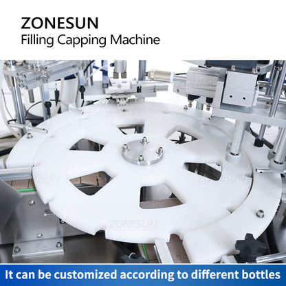 ZONESUN ZS‑AFC11 Roll‑on Bottle Filling&Capping Machine & Dual Feeders