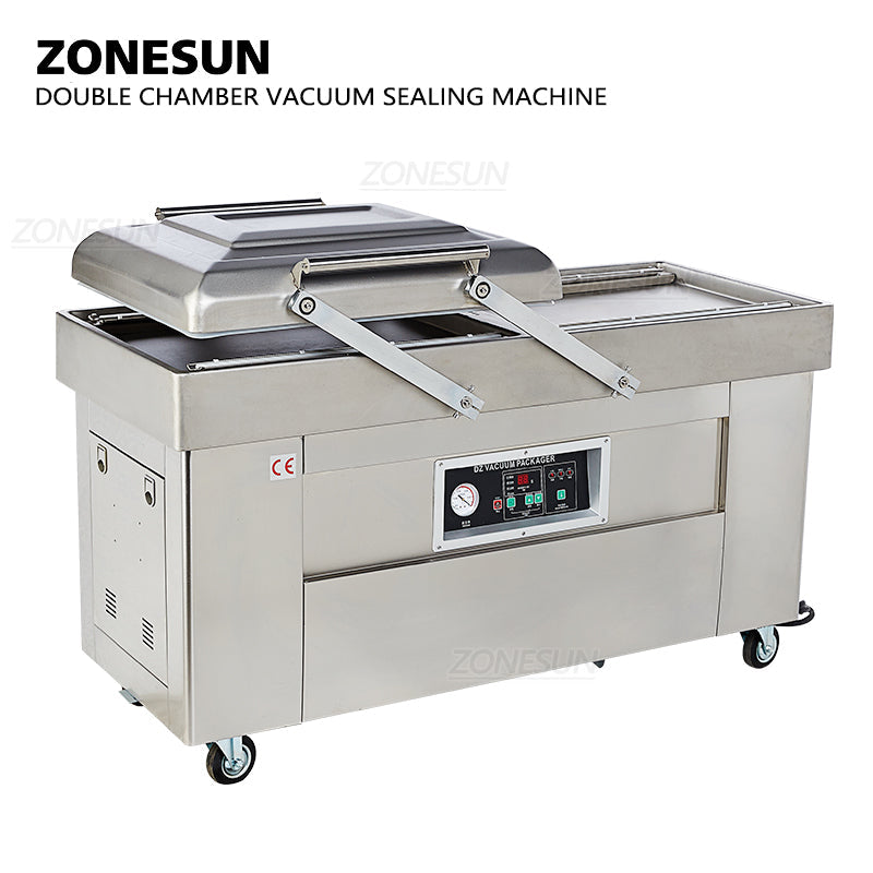 ZONESUN Automatic Double Chamber Vacuum Sealer with Date Coding