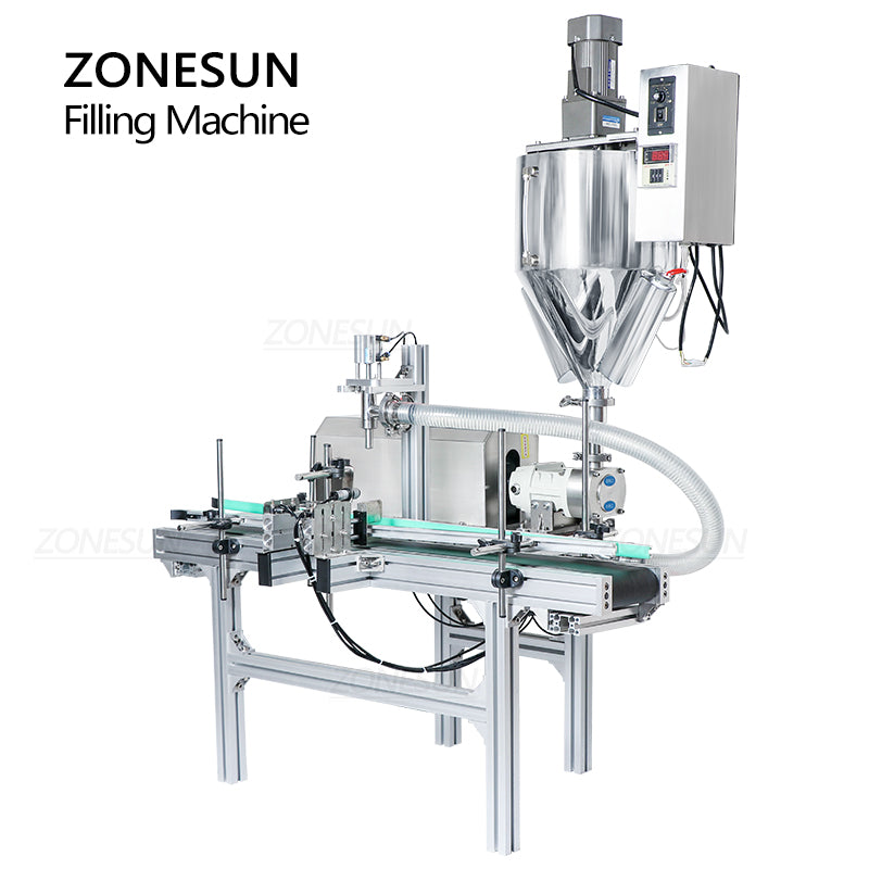 ZONESUN ZS-DTGT900M Rotor Pump Paste Filling Machine with Mixer&Heater