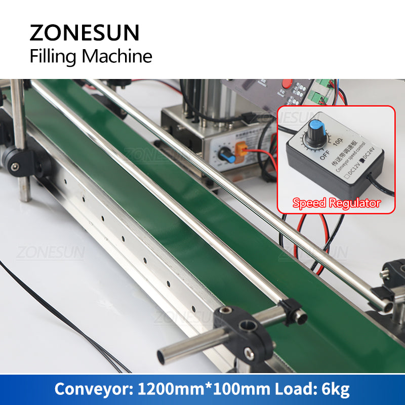 ZONESUN ZS-DTMP1D Magnetic Pump Liquid Filling Machine with Conveyor