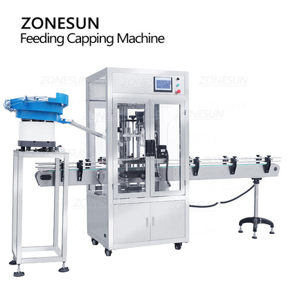 ZONESUN ZS-XG440DV Auto Capping Machine with Cap Feeder & Dust Cover