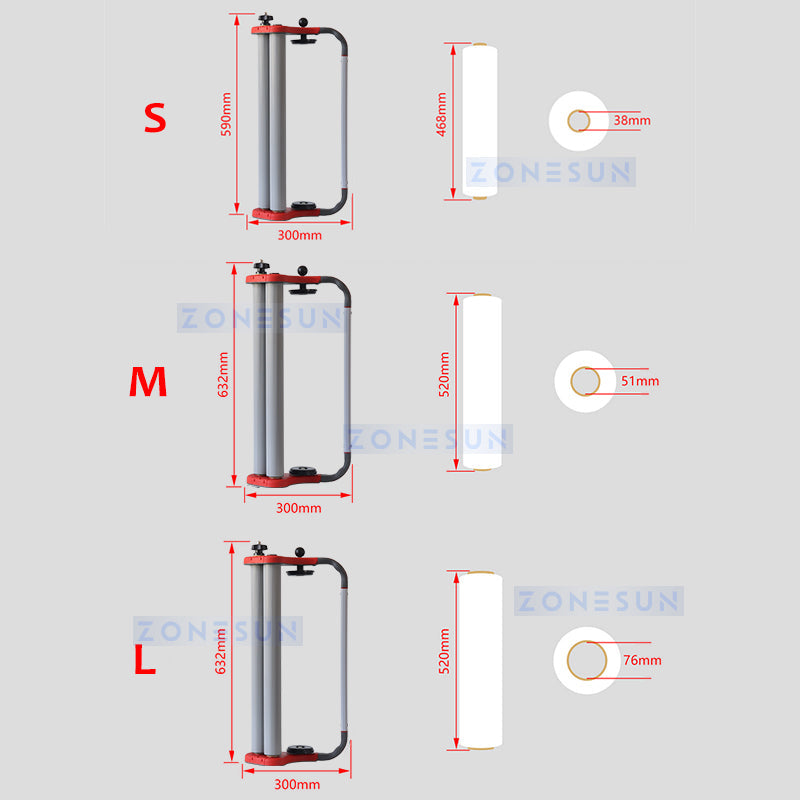 ZONESUN ZS-SFD1 Handheld Stretch Film Wrapping Dispenser