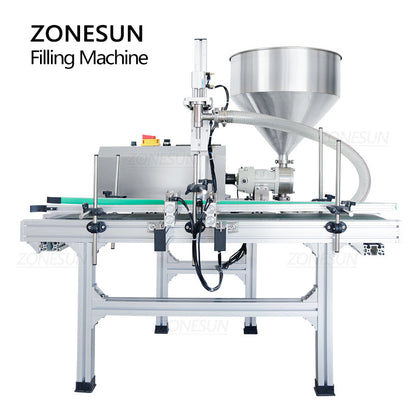 ZONESUN ZS-DTGT900P Auto Rotor Pump Paste Filling Machine with Hopper