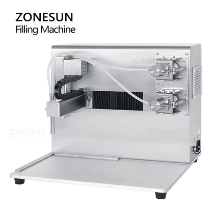 ZONESUN ZS-YTXYZ2 Riempitrice automatica per liquidi a piccole dosi con pompa in ceramica a 2 ugelli