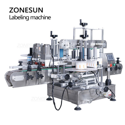 ZONESUN ZS-TB300M Auto Labeling Machine for 1 & 2 Side Square Bottles
