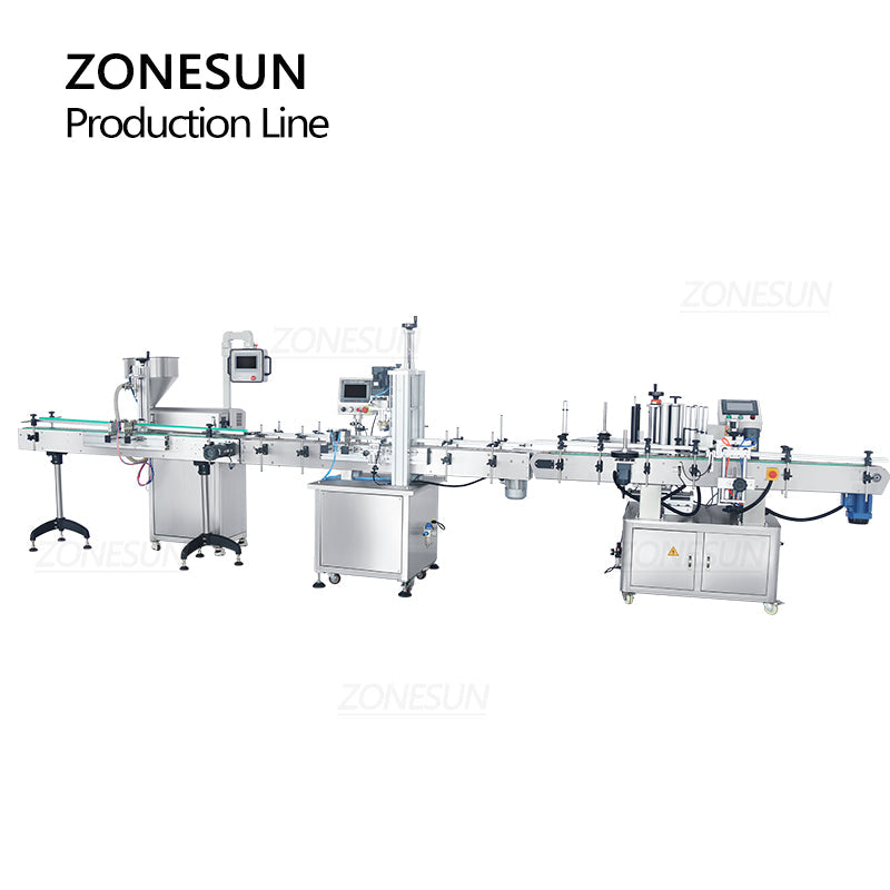 ZONESUN Servo Motor Rotor Pump Paste Filling Capping Labeling Line