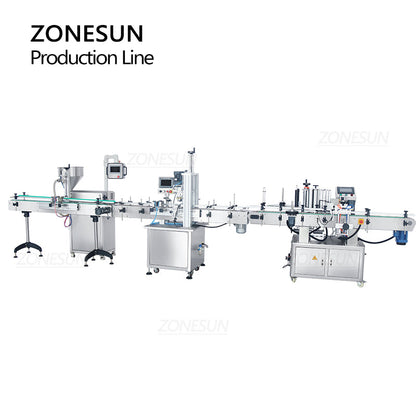 ZONESUN Servo Motor Rotor Pump Paste Filling Capping Labeling Line