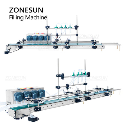 ZONESUN ZS‑DTPP100C4 4Nozzle Peristaltic Pump Liquid Filling Machine
