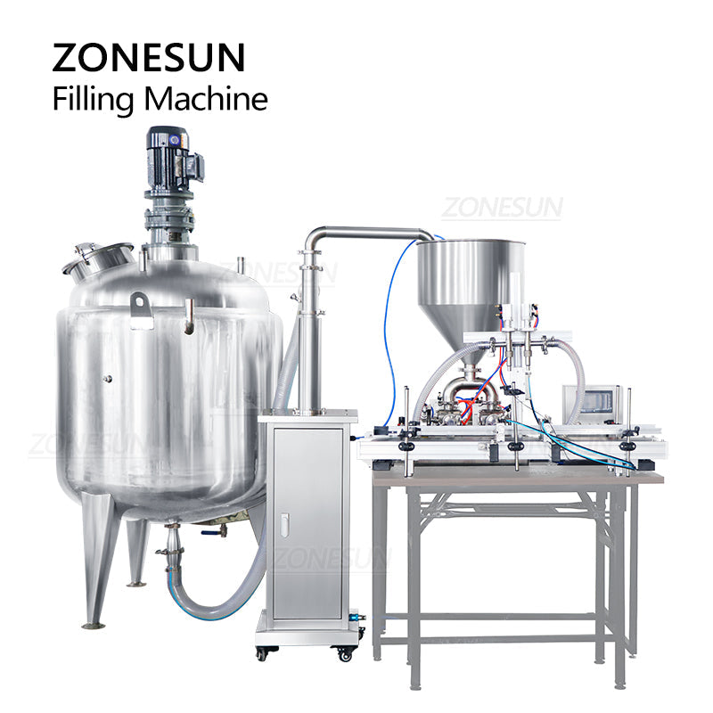 ZONESUN ZS‑DTPT2 Pneumatic Paste Filler with Mixing Tank&Feeding Pump