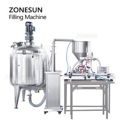 ZONESUN ZS‑DTPT2 Pneumatic Paste Filler with Mixing Tank&Feeding Pump