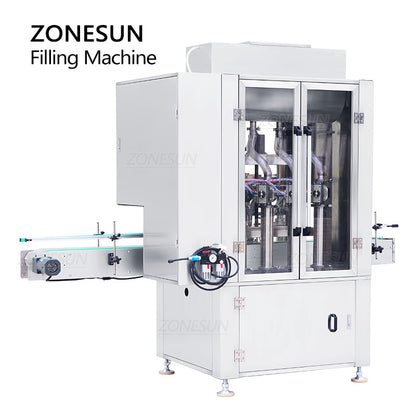 ZONESUN ZS-SV4P Máquina automática de llenado de pasta con bomba de pistón con servomotor de 4 boquillas 