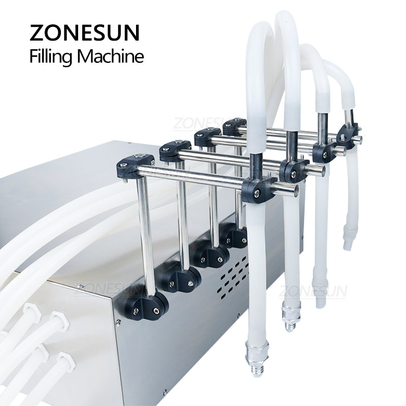 ZONESUN 20-17000ml Semi-Automatic 4 Nozzles Liquid Filling Machine