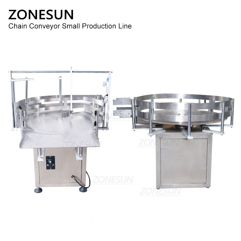 ZONESUN Piccola linea di produzione di tappatura di riempimento pneumatica automatica ed etichettatura piatta