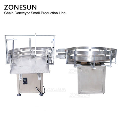 ZONESUN Piccola linea di produzione di tappatura di riempimento pneumatica automatica ed etichettatura piatta