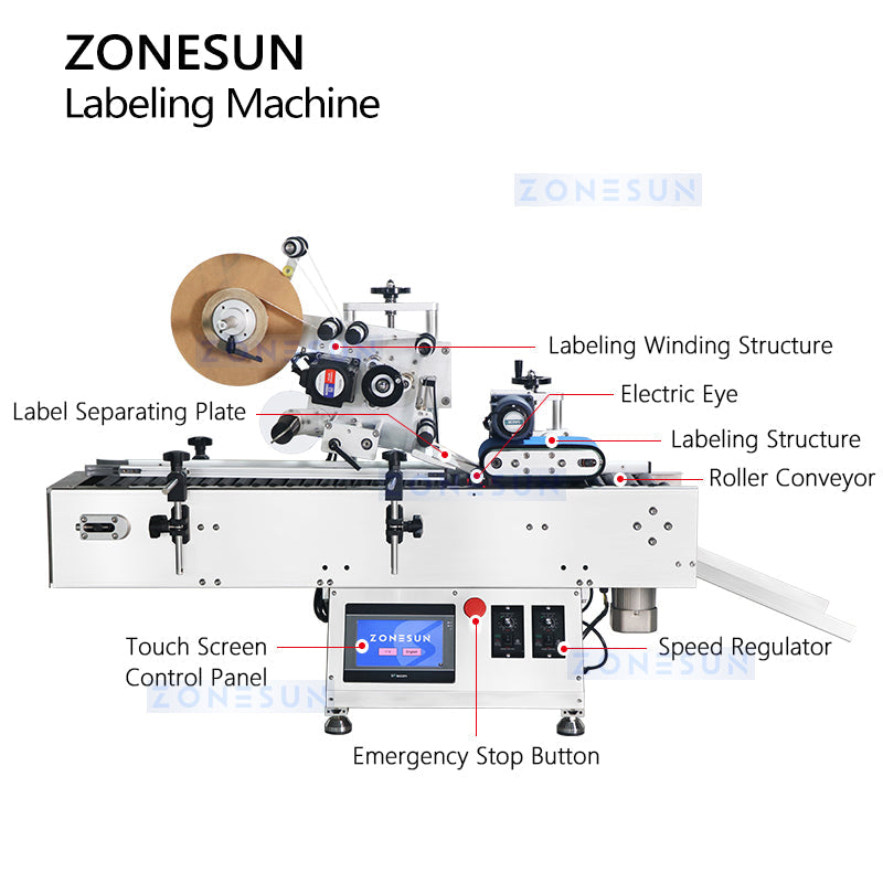 ZONESUN ZS-TB800 Automatic Small Round Bottle Labeling Machine