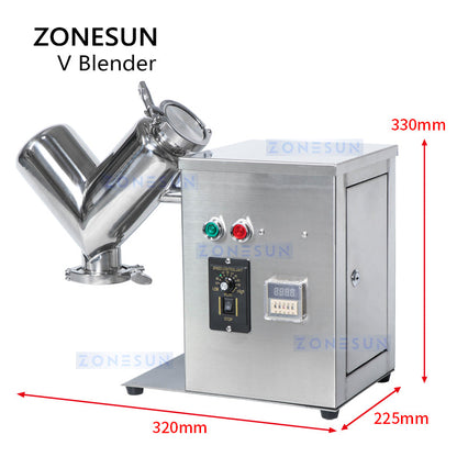 ZONESUN ZS‑V2 V‑type Powder Mixing Machine for Dry Powder & Granules