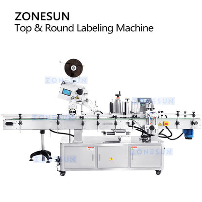 ZONESUN ZS-TB822P Automatic Top and Round Bottle Labeling Machine