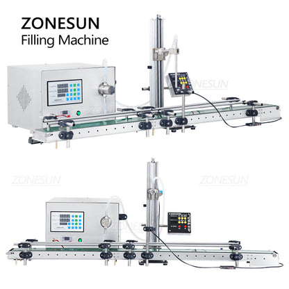 ZONESUN ZS-DTMP1D Magnetic Pump Liquid Filling Machine with Conveyor
