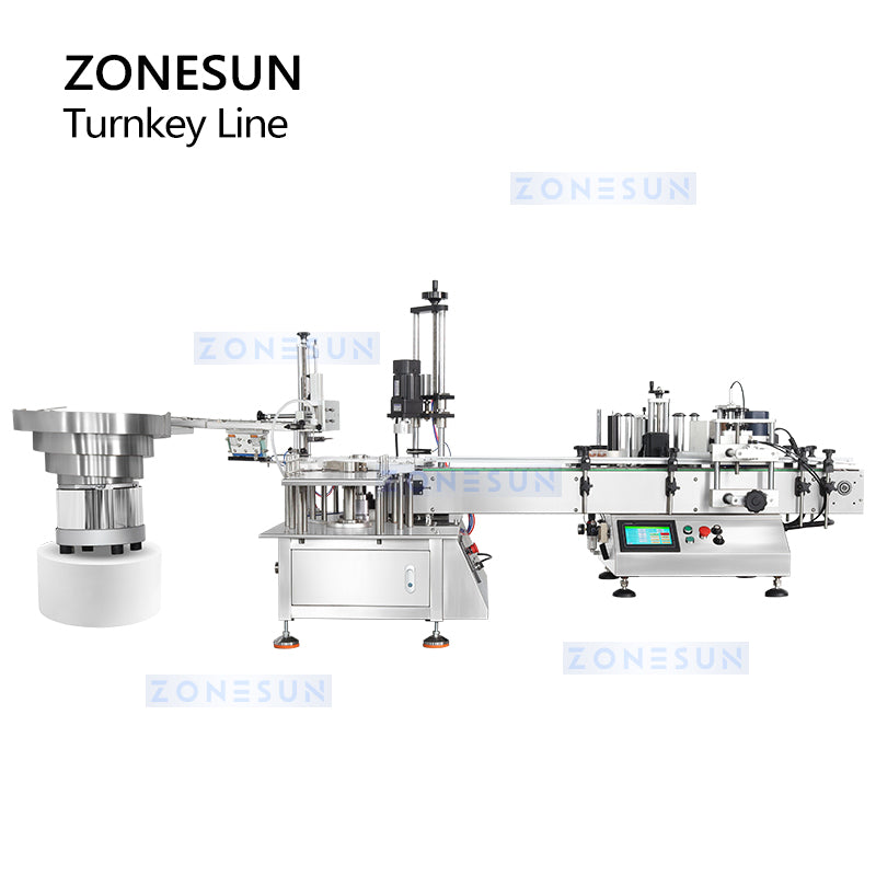 ZONESUN ZS-AFCL2 Automatic Round Bottle Filling Capping Labeling Line