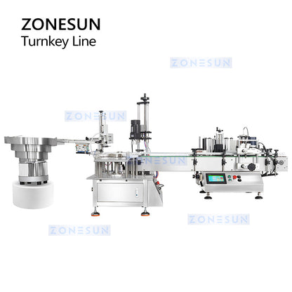 ZONESUN ZS-AFCL2 Automatic Round Bottle Filling Capping Labeling Line