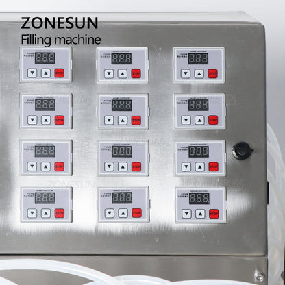 ZONESUN ZS-DPYT12P Semi-auto 12 Nozzle2 Liquid Filling Machine