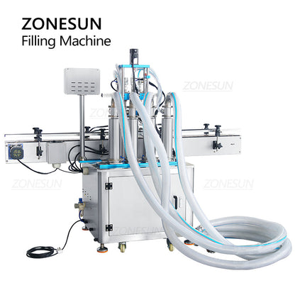 ZONESUN ZS‑SV4HS 4‑Nozzle Servo Piston Pump Liquid Filling Machine