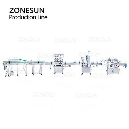 ZONESUN ZS‑FAL180X4 4Nozzle Magnetic Pump Filler Capper Labeler Line