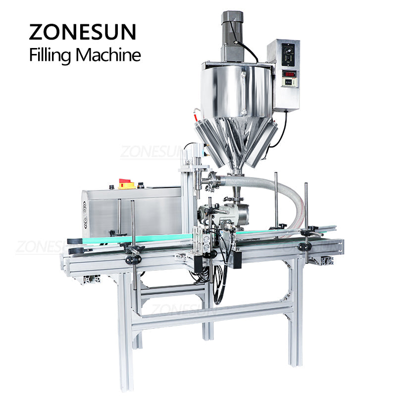 ZONESUN ZS-DTGT900M Rotor Pump Paste Filling Machine with Mixer&Heater
