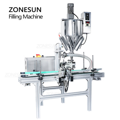 ZONESUN ZS-DTGT900M Rotor Pump Paste Filling Machine with Mixer&Heater