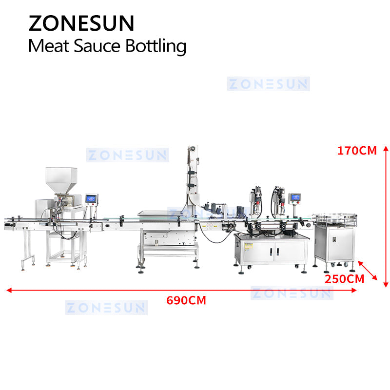 ZONESUN ZS-FAL180B5 Automatic Meat Sauce Filling and Capping Line