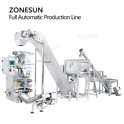 ZONESUN ZS-FAL180X6 Auto Powder Mixing Feeding Filling Sealing Line