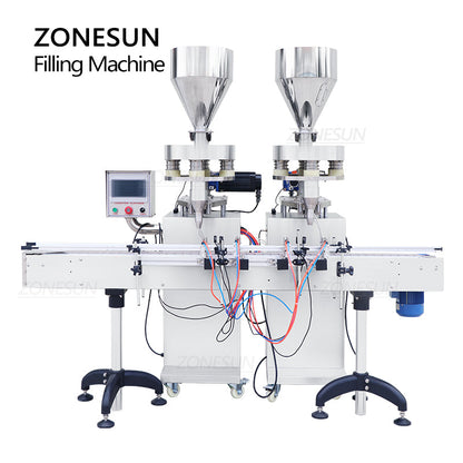 ZONESUN ZS-KL01 2-Nozzle Granule Powder Filler with Dual Hoppers
