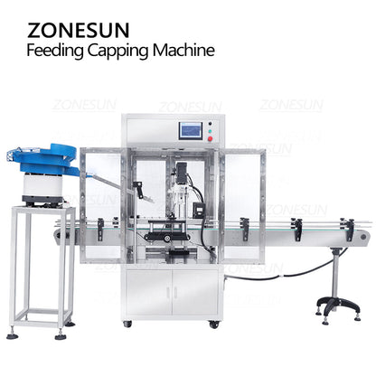 ZONESUN ZS-XG440DV Auto Capping Machine with Cap Feeder & Dust Cover