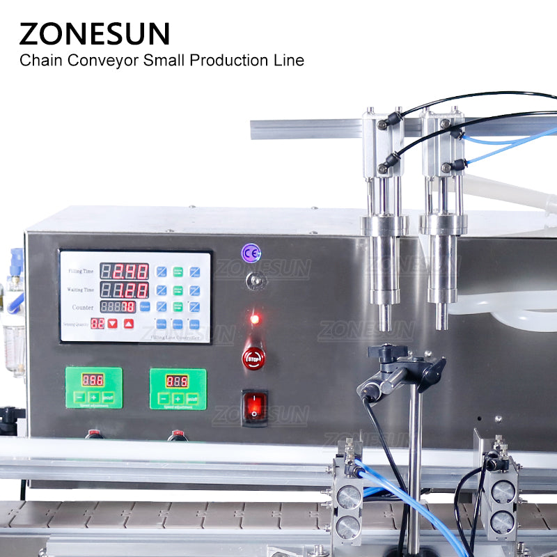 ZONESUN Piccola linea di produzione di tappatura di riempimento pneumatica automatica ed etichettatura piatta