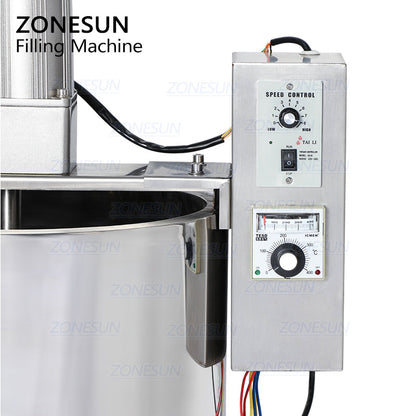 ZONESUN 2 Heads Paste Sauce Jam Filling Machine with Mixer & Heater