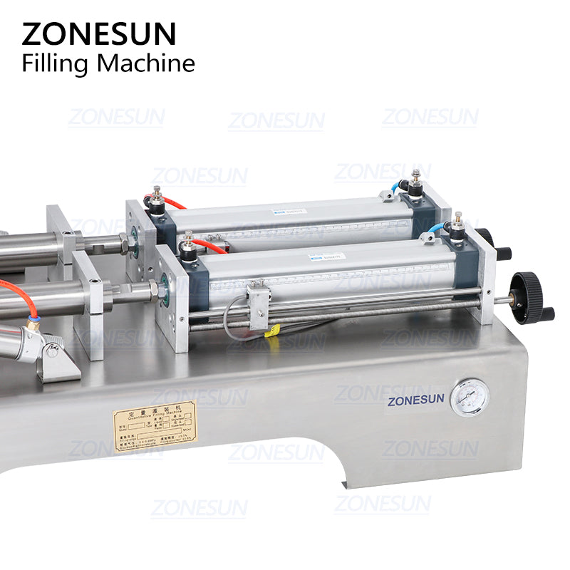 ZONESUN 2 Heads Paste Sauce Jam Filling Machine with Mixer & Heater