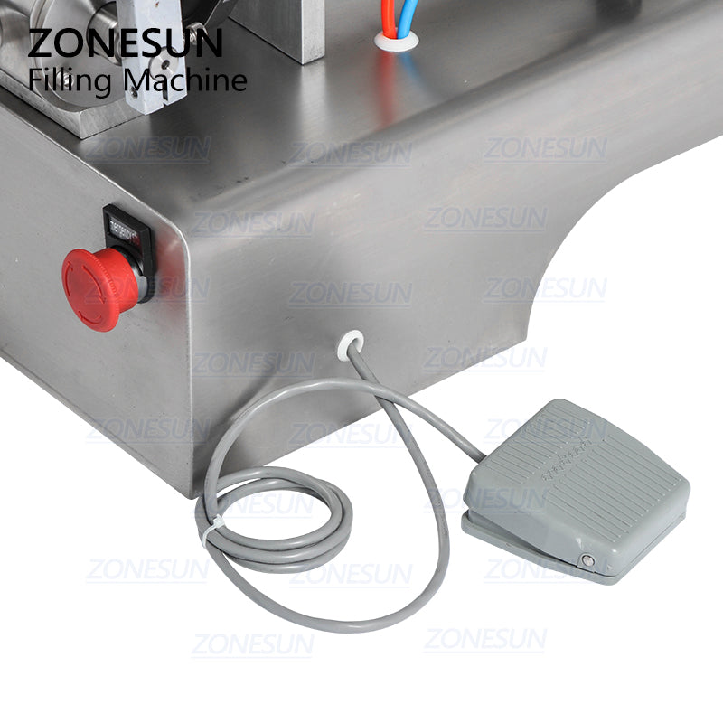 ZONESUN 2 Heads Paste Sauce Jam Filling Machine with Mixer & Heater