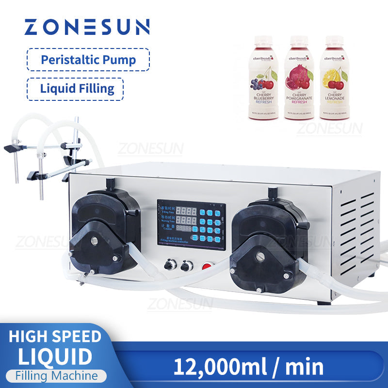 ZONESUN ZS-YTPPR2 Semi-auto 2 Nozzles Peristaltic Pump Liquid Filler