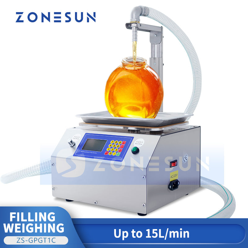 ZONESUN ZS-GPGT1C Semi-auto Gear Pump Paste Weighing Filling Machine