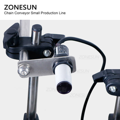ZONESUN Piccola linea di produzione di tappatura di riempimento pneumatica automatica ed etichettatura piatta