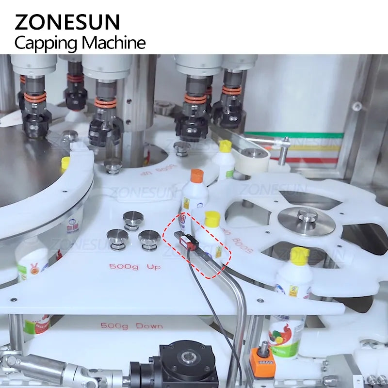 ZONESUN ZS-XG440Q Tappatrice rotativa automatica ad alta velocità a 8 teste con vibratore 