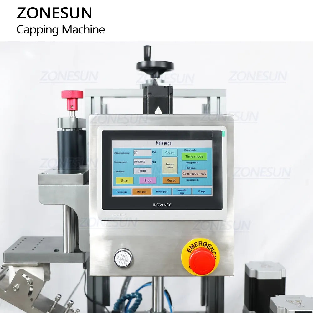 ZONESUN ZS-XG05 Auto-Servo Round Bottle Capping Machine with Elevator