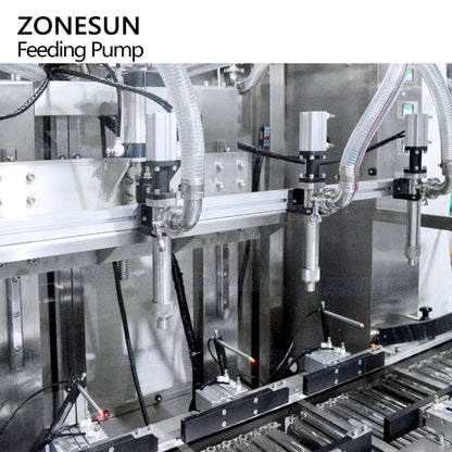 ZONESUN ZS-GYW4 Auto 4 Nozzles Liquid Paste Weighing Filling Machine